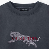 Anine Bing SPENCER SWEATSHIRT LEOPARD, Black