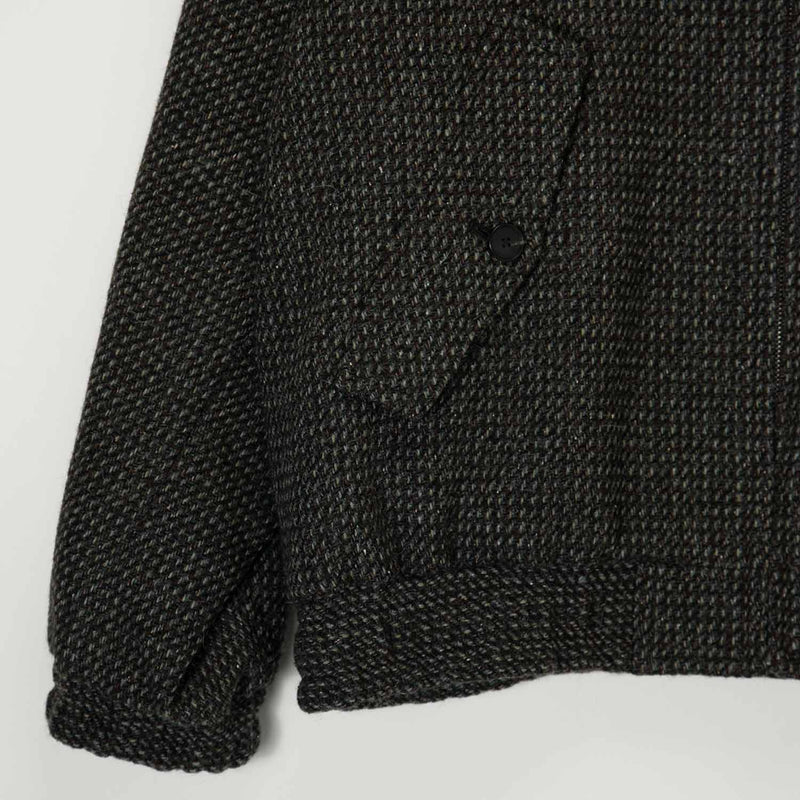 Auralee ALPACA WOOL SILK TWEED ZIP JACKET, Gray Brown