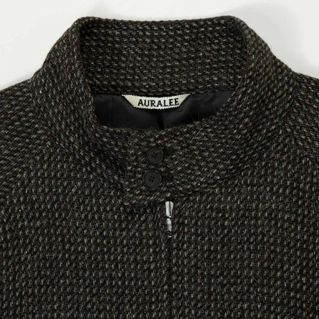 Auralee ALPACA WOOL SILK TWEED ZIP JACKET, Gray Brown