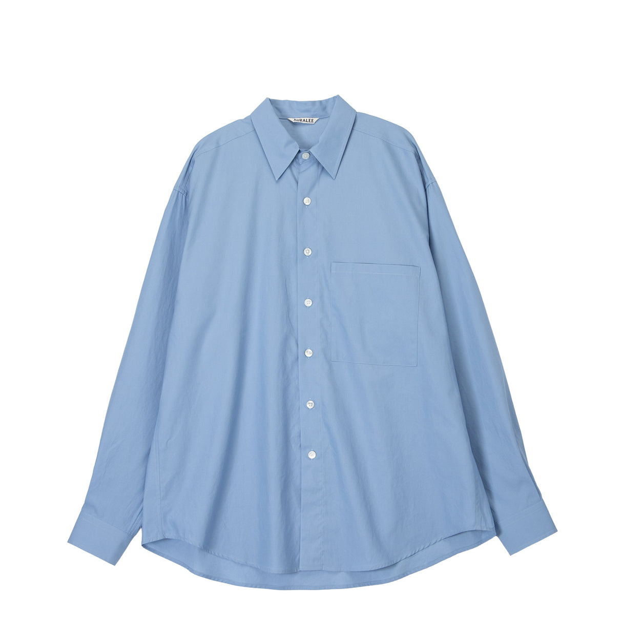 Auralee WASHED FINX TWILL BIG SHIRT, Blue