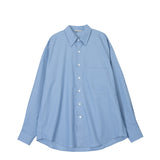 Auralee WASHED FINX TWILL BIG SHIRT, Blue
