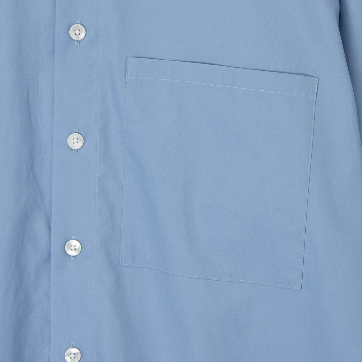 Auralee WASHED FINX TWILL BIG SHIRT, Blue