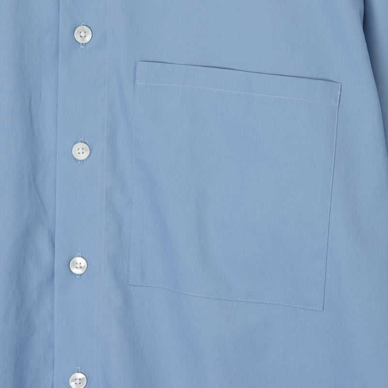 Auralee WASHED FINX TWILL BIG SHIRT, Blue