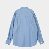 Auralee WASHED FINX TWILL BIG SHIRT, Blue