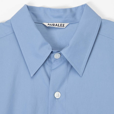 Auralee WASHED FINX TWILL BIG SHIRT, Blue