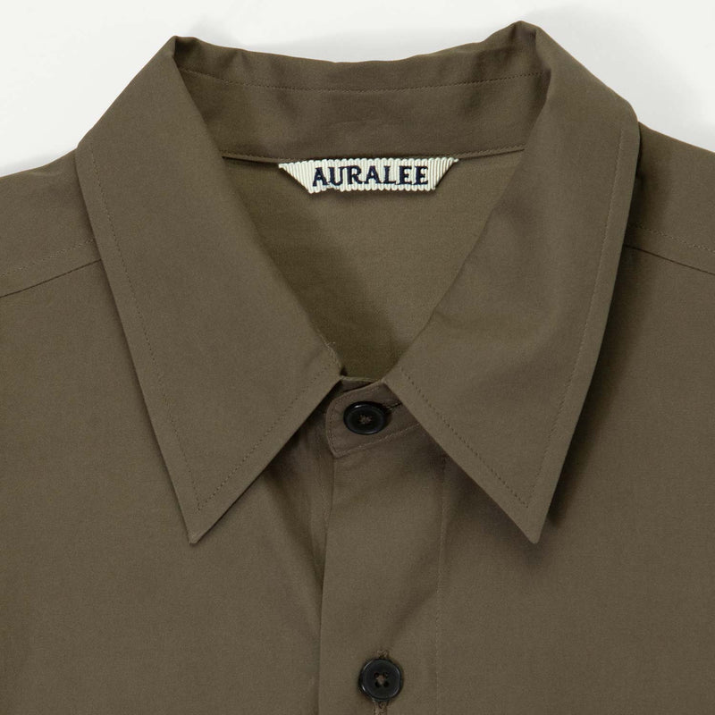 Auralee WASHED FINX TWILL BIG SHIRT, Brown