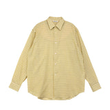 Auralee AIRY LIGHT COTTON CHECK SHIRT, Mustard Gingham Check