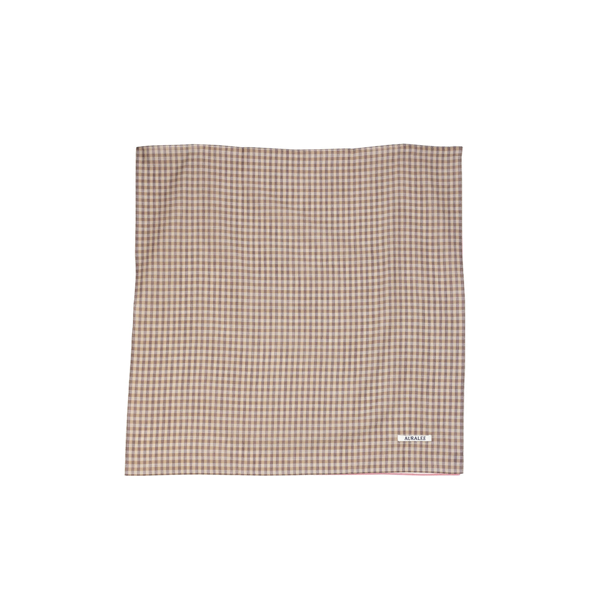 Auralee AIRY LIGHT COTTON CHECKSCARF BGC, Brown Gingham Check