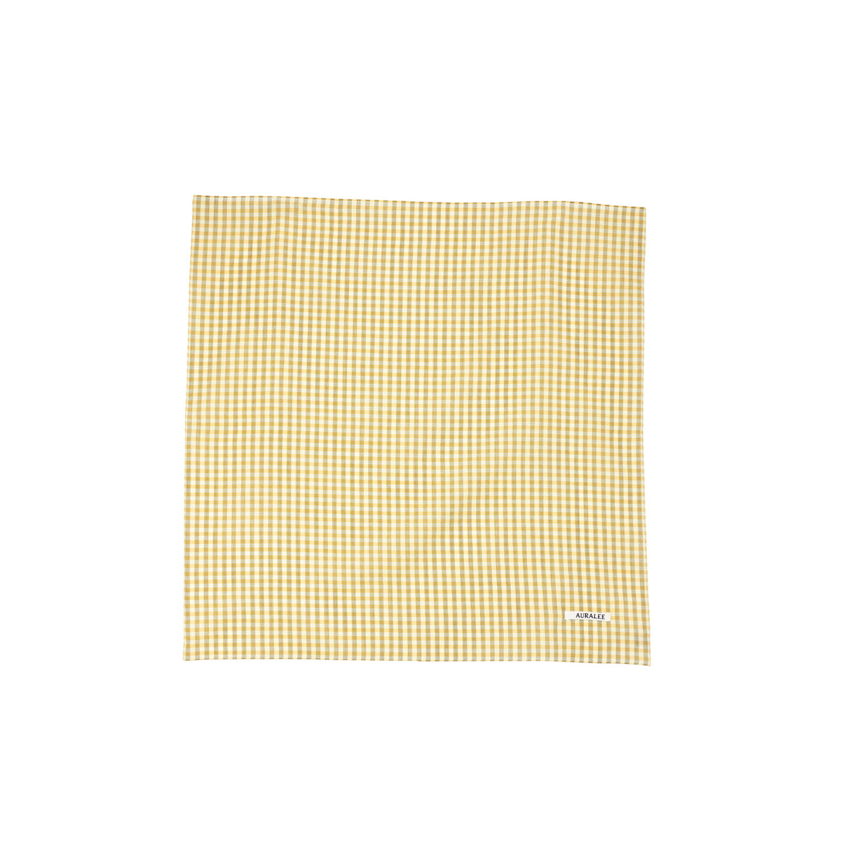 Auralee AIRY LIGHT COTTON CHECKSCARF BGC, Mustard Gingham Check