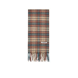 Auralee CASHMERE CHECK LONG STOLE, Red Brown Check