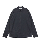 Auralee HIGH TWIST WOOL KNIT SHIRT CARDIGAN, Charcoal