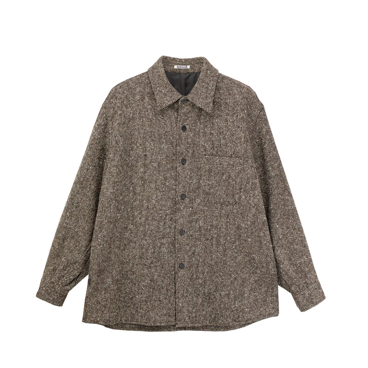 Auralee HOMESPUN TWEED SHIRT BLOUSON, Mix Brown