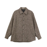 Auralee HOMESPUN TWEED SHIRT BLOUSON, Mix Brown