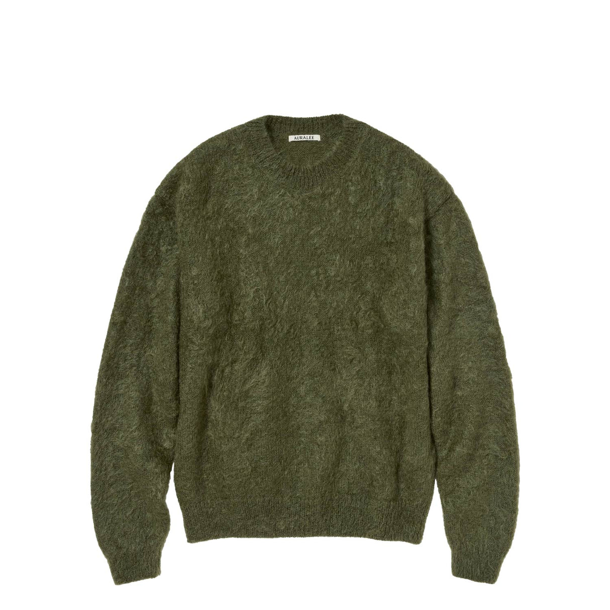 Auralee M' BRUSHED SUPER KID MOHAIR KNIT P/O, Olive