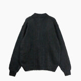 Auralee M'S BRUSHED SUPER KID MOHAIR KNIT POLO, Ink Black