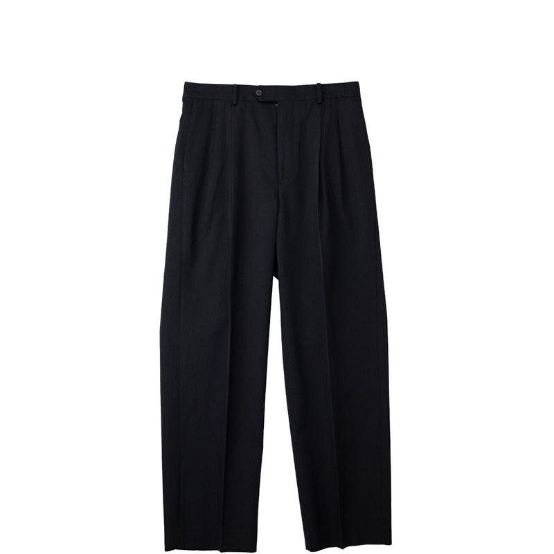Auralee M'S LIGHT WOOL MAX GABARDINE TWO TUCK SLACKS, Top Black