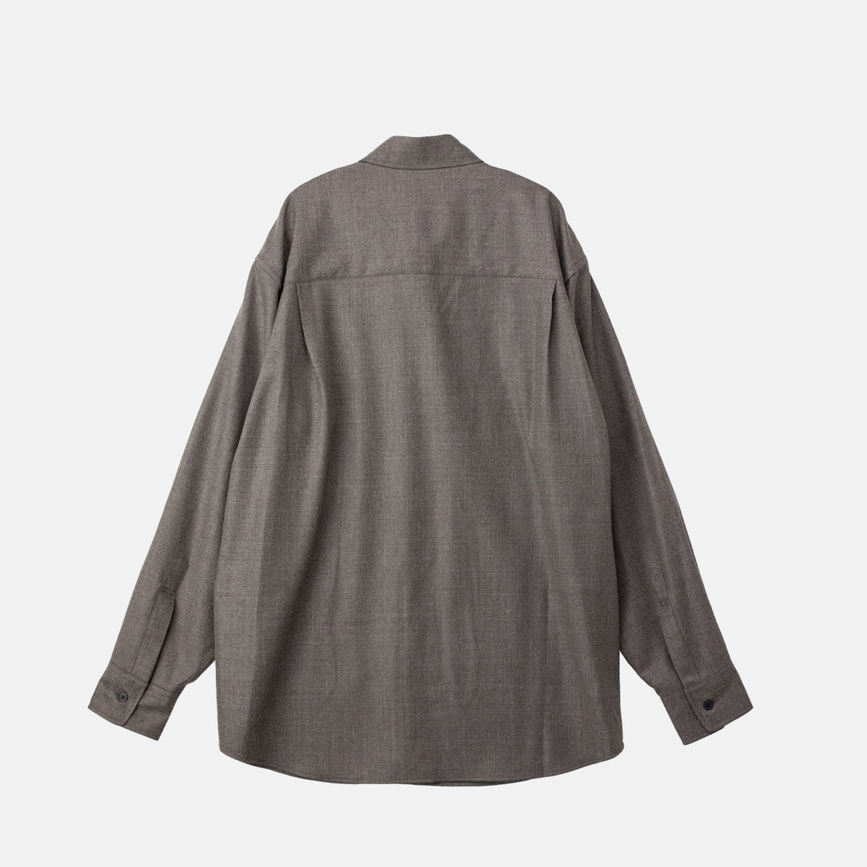 Auralee M'S SUPER LIGHT WOOL SHIRT, Top Brown