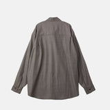 Auralee M'S SUPER LIGHT WOOL SHIRT, Top Brown