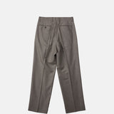 Auralee M'S SUPER LIGHT WOOL TWO-TUCK SLACKS, Top Brown