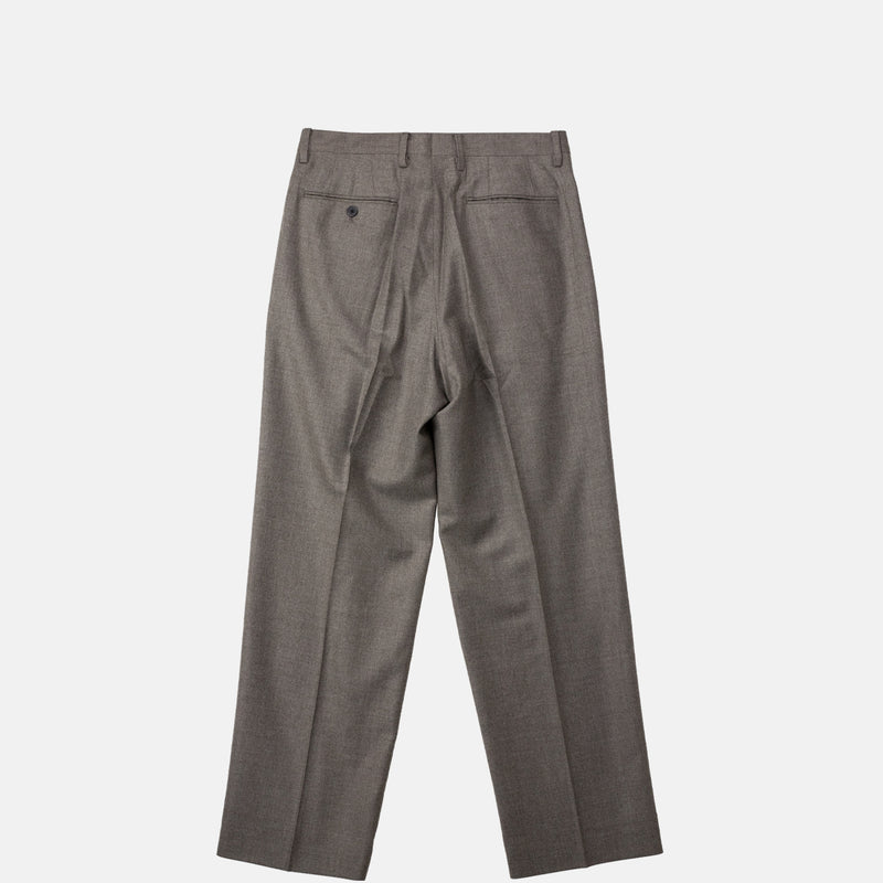 Auralee M'S SUPER LIGHT WOOL TWO-TUCK SLACKS, Top Brown