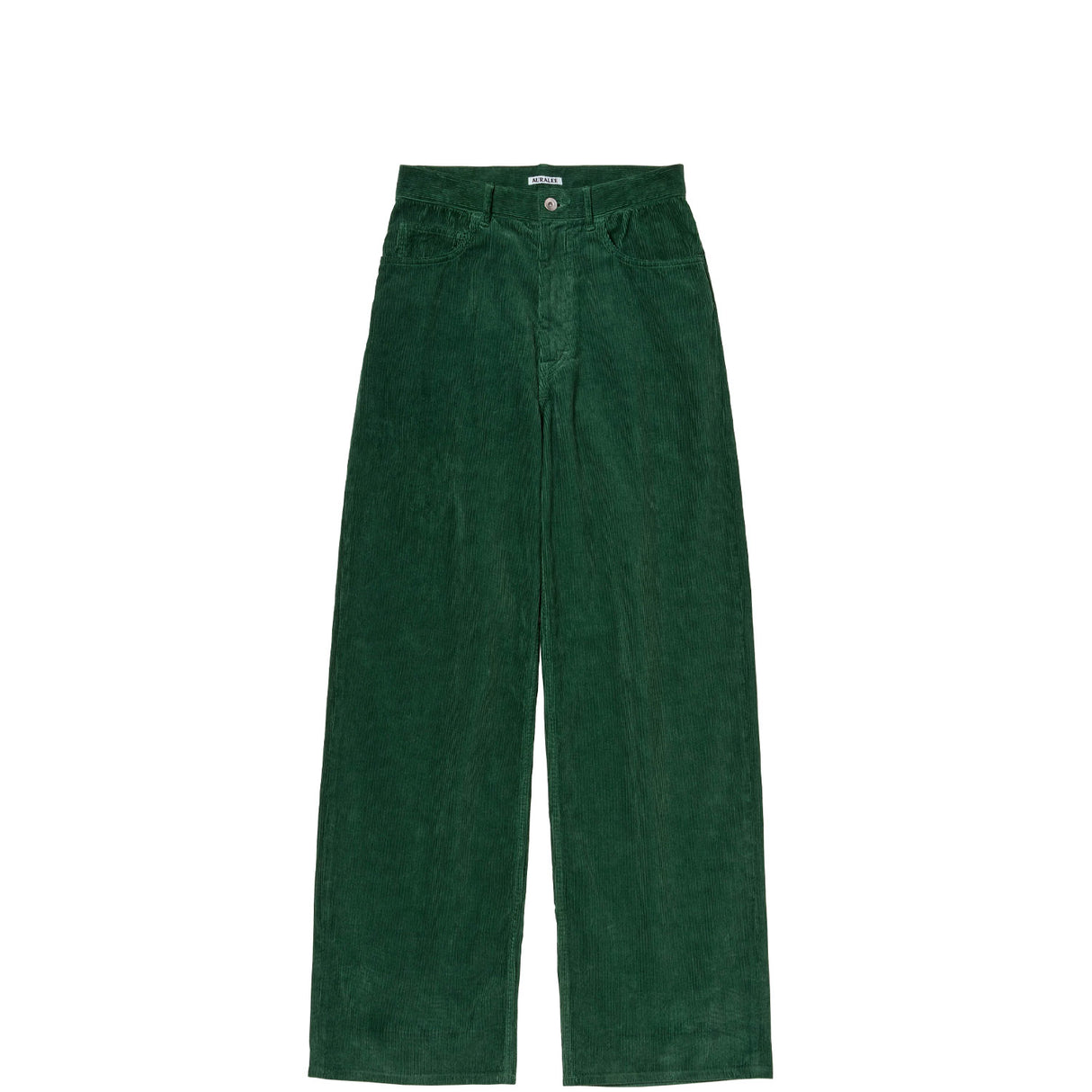 Auralee PIGMENT DYED FINX CORDUROY WIDE, Forest Green