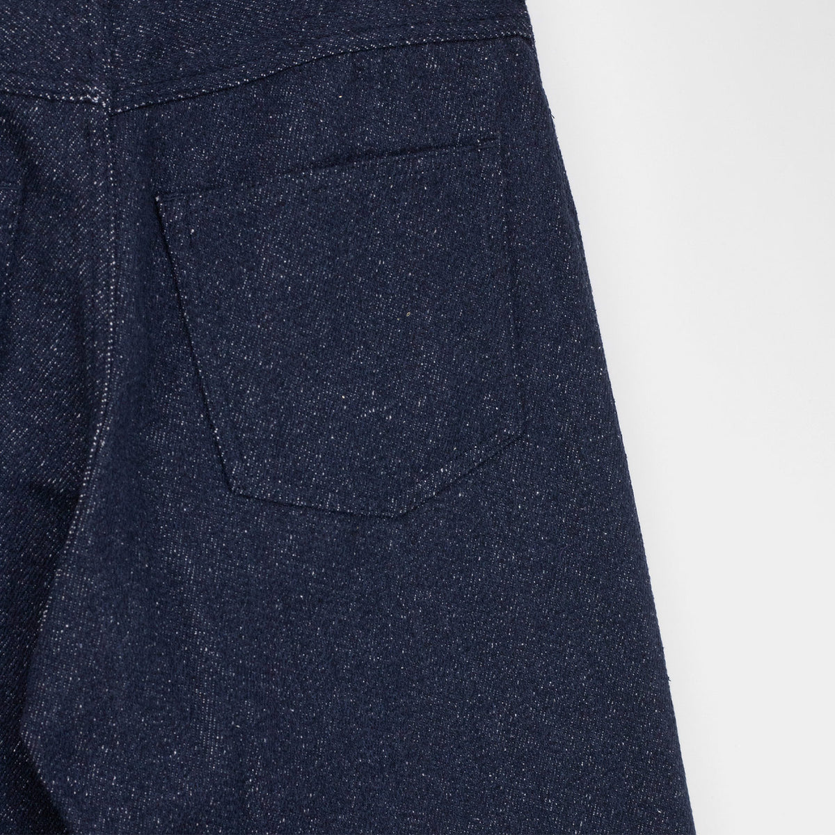 Auralee SILK NEP DENIM 5P WIDE PANTS, Dark Navy