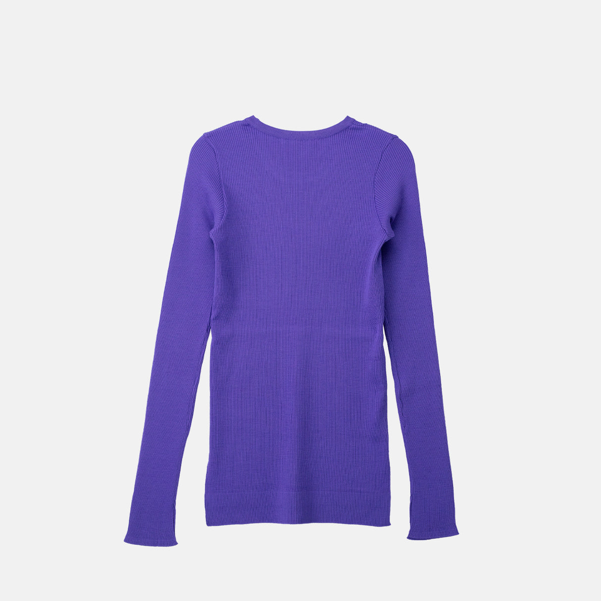 Auralee SUPER FINE WOOL HIGH GAUGE RIB KNIT TOP, Purple