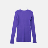 Auralee SUPER FINE WOOL HIGH GAUGE RIB KNIT TOP, Purple