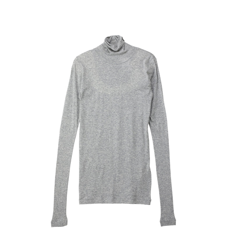Auralee SUPER HIGH GAUGE SHEER RIB TURTLENECK L/S TOP, Gray