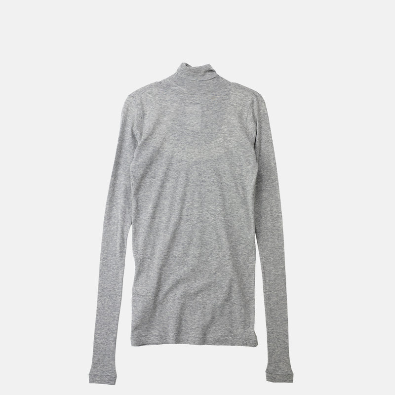 Auralee SUPER HIGH GAUGE SHEER RIB TURTLENECK L/S TOP, Gray