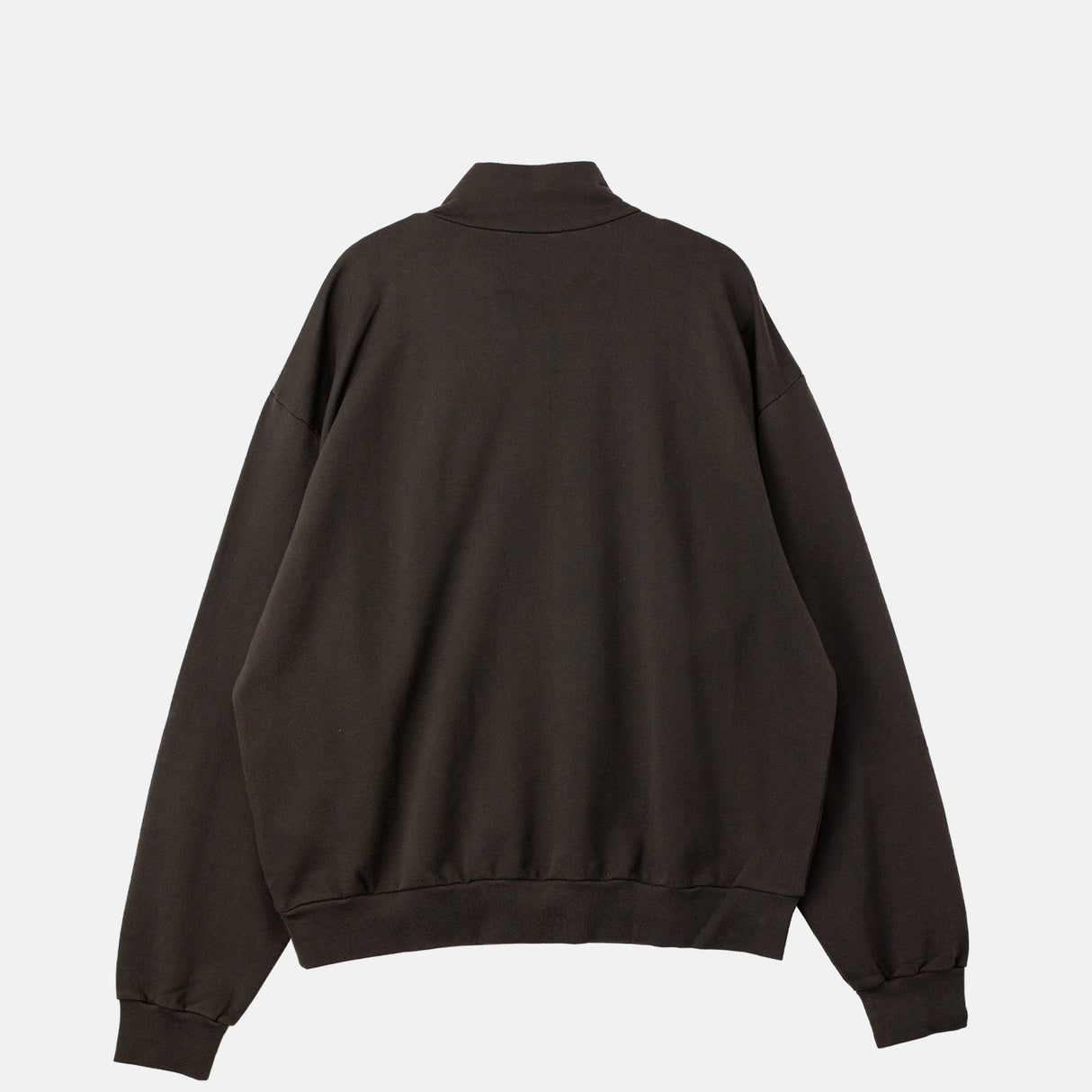 Auralee SUPER HIGH GAUGE SWEAT HALF ZIP, Dark Brown