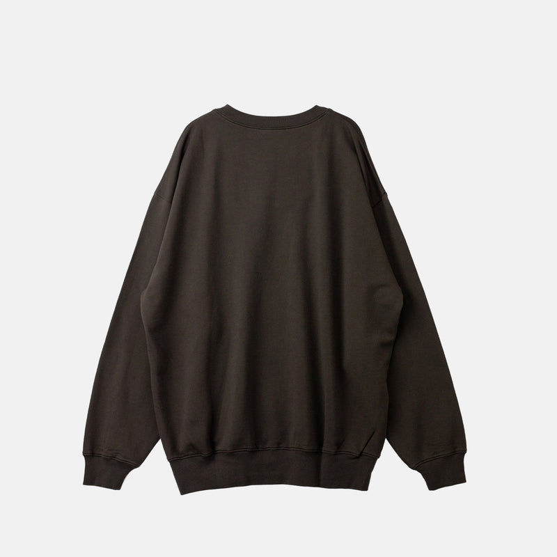 Auralee SUPER HIGH GAUGE SWEATSHIRT P/O, Dark Brown