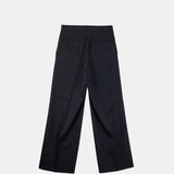 Auralee W'S LIGHT WOOL MAX GABARDINE SLACKS, Top Black