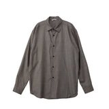 Auralee W'S SUPER LIGHT WOOL SHIRT, Top Brown