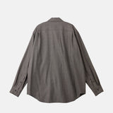Auralee W'S SUPER LIGHT WOOL SHIRT, Top Brown