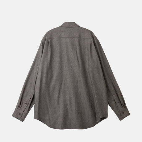 Auralee W'S SUPER LIGHT WOOL SHIRT, Top Brown