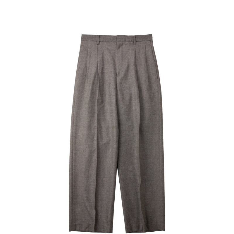 Auralee W'S SUPER LIGHT WOOL TWO-TUCK SLACKS, Top Brown