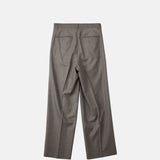 Auralee W'S SUPER LIGHT WOOL TWO-TUCK SLACKS, Top Brown