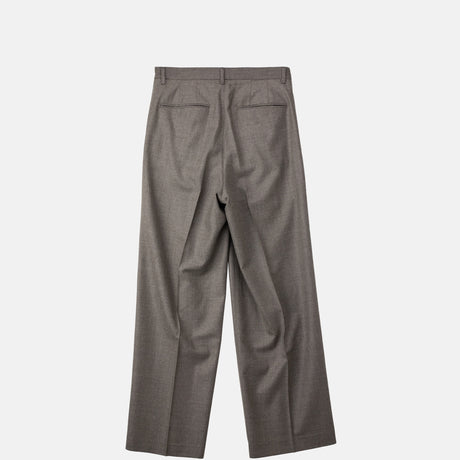 Auralee W'S SUPER LIGHT WOOL TWO-TUCK SLACKS, Top Brown