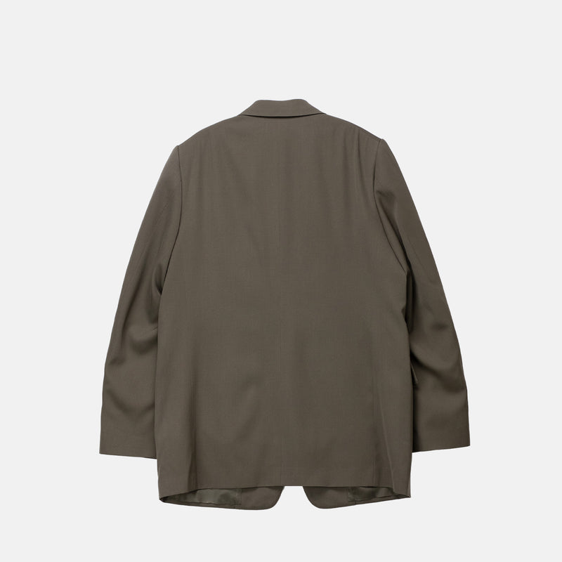 Auralee M'S LIGHT WOOL MAX GABARDINE JACKET, Dark Olive Brown