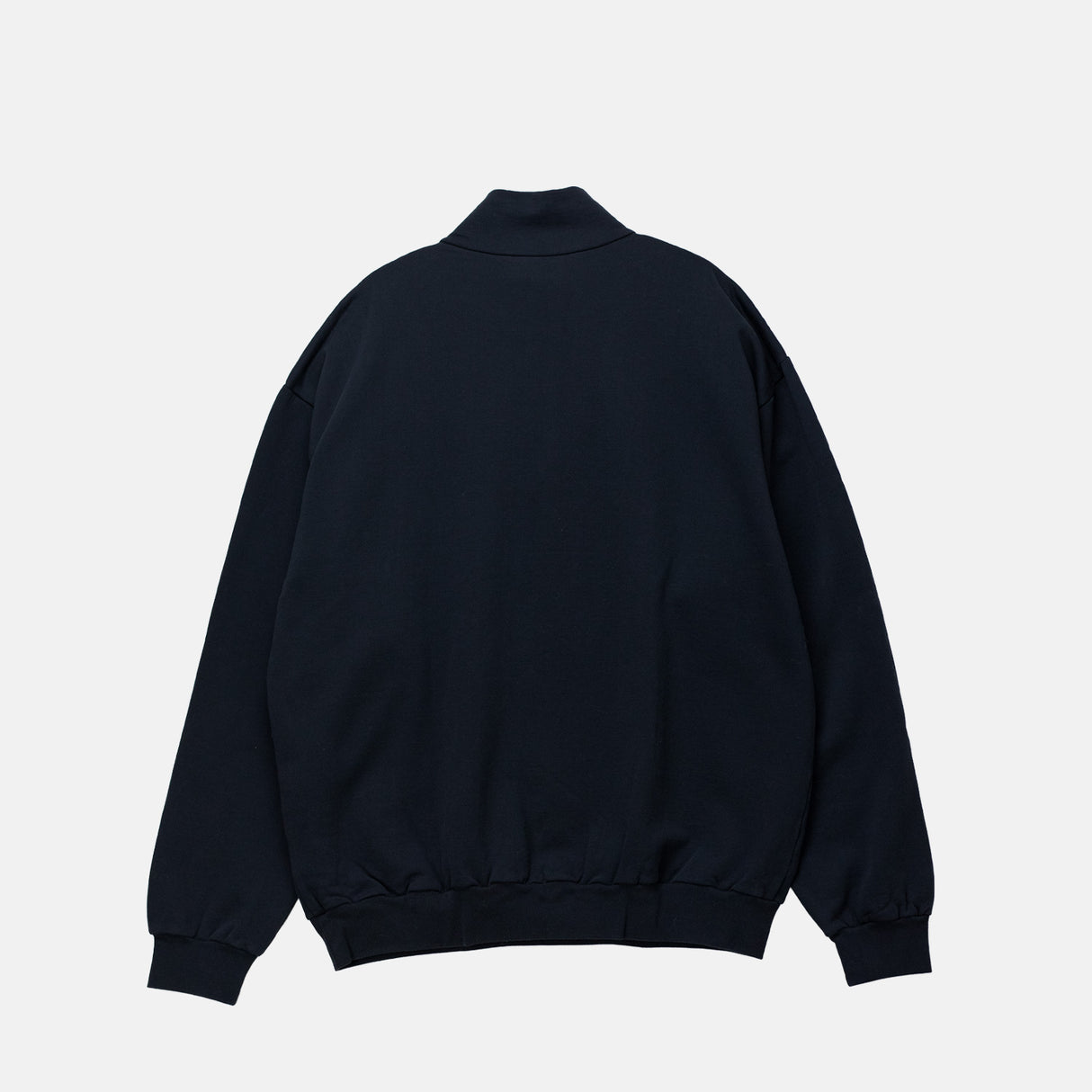 Auralee M'S ELASTIC HIGH GAUGE SWEAT HALF ZIP, Ink Black