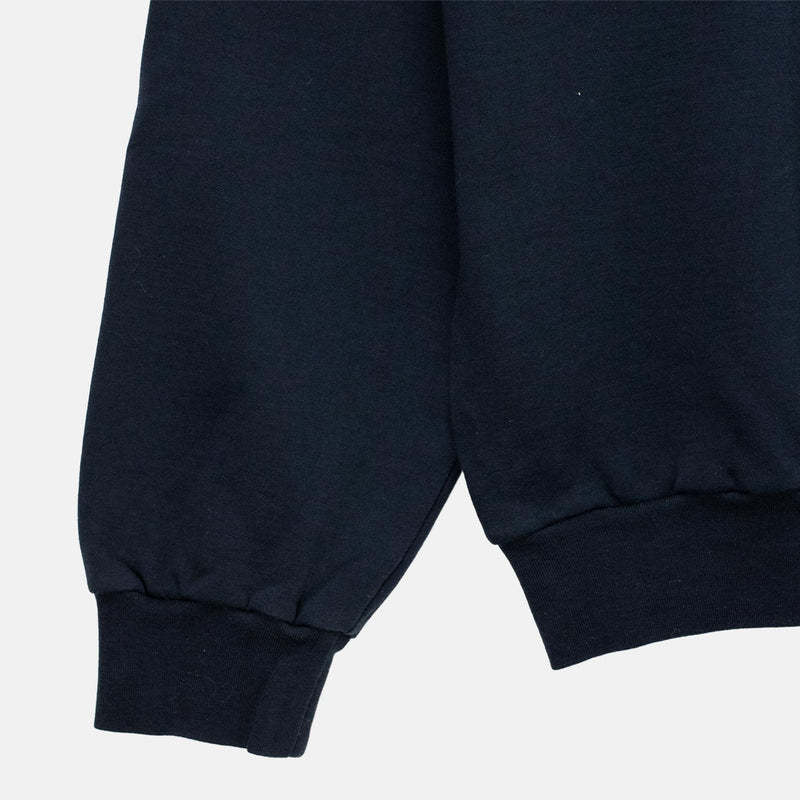 Auralee M'S ELASTIC HIGH GAUGE SWEAT HALF ZIP, Ink Black