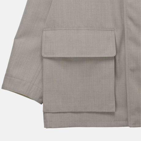 Auralee W' WOOL MAX CANVAS BLOUSON, Top Grey Beige