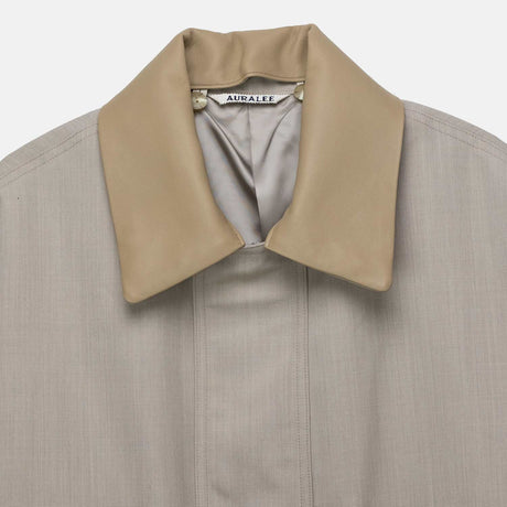Auralee W' WOOL MAX CANVAS BLOUSON, Top Grey Beige