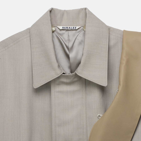 Auralee W' WOOL MAX CANVAS BLOUSON, Top Grey Beige