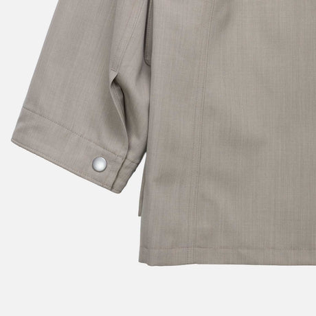 Auralee W' WOOL MAX CANVAS BLOUSON, Top Grey Beige