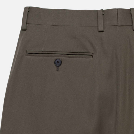 Auralee M'S LIGHT WOOL MAX GABARDINE SLACKS, Dark Olive Brown