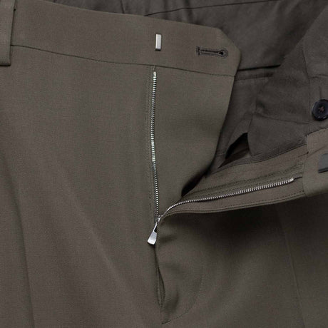 Auralee M'S LIGHT WOOL MAX GABARDINE SLACKS, Dark Olive Brown