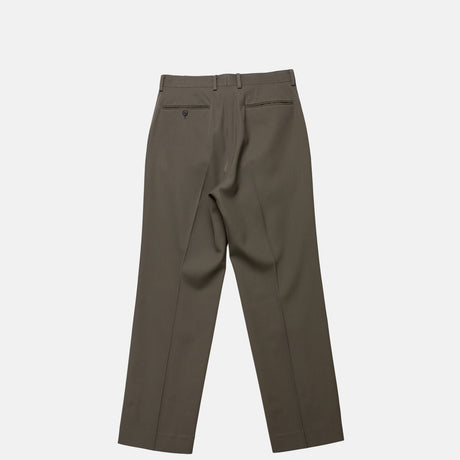 Auralee M'S LIGHT WOOL MAX GABARDINE SLACKS, Dark Olive Brown