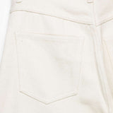Auralee W' SILK NEP DENIM 5P WIDE SHORTS, Ivory White